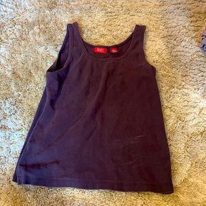 long-ish brown tank top from Valerie Stevens